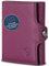 VON HEESEN Slim Wallet mit XXL Münzfach & RFID-Schutz - Mini Geldbörse Herren & Damen - Kartenetui Kreditkartenetui - Portmonee Geldbeutel Portemonnaie klein Pink