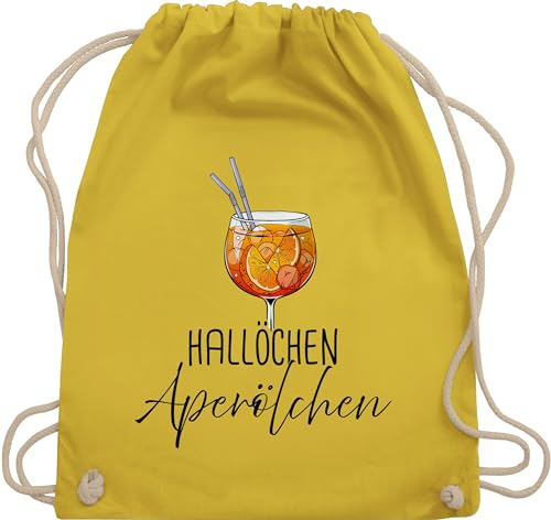 Shirtracer Turnbeutel Rucksack - Karneval & Fasching - Taschen - Hallöchen Aperölchen Aperol Spritz Mädelsabend - Unisize - Gelb - &fasching beutel wurfmaterial karneval. fasnachts lustige faschings