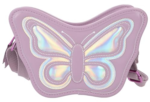 Depesche 12784 TOPModel Fairy Love - Handtasche in Mauve, mit Schmetterlings-Motiv, Holo-Effekt und verstellbarem Schultergurt