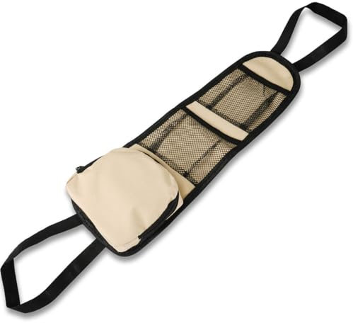 FASOHJ Autositz-Seitenaufbewahrungstasche,kompatibel mit Bentley Bentayga Continental GT, Autositz-Tasche,4-beige