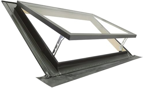 Lucernario CLASSIC VASISTAS PLUS | Finestra per accesso al tetto | Legno di abete e Alluminio | Vetrata Antigrandine + Antinfortunistica | Made in Italy | 90x48 Base x Altezza