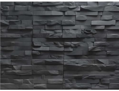 Awexzecor Grand papier peint autocollant 3D en briques noires - Idéal pour hôtels, restaurants, cuisines, salles de bains
