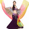 MUNAFIE Alas coloridas Isis Wings Disfraz de danza del vientre para mujer, disfraz de Halloween, alas para carnaval, cosplay, color verde, rojo y amarillo