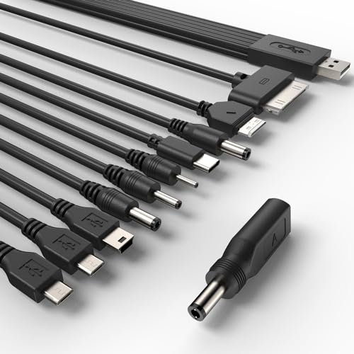 Bousnic Dog Shock Collar Charger, Universal Charger Replacement for Mini Educator E Collar, Bark Collar and Other Training Systems, 11-in-1 Dog Training Collar Charging Cord