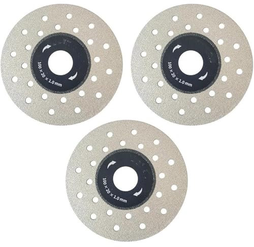 FGUUTYM Verbreitertes Schneiden, 3-teiliges Schneiden zum Schneiden von, Keramik, Diamantfliesen, Schleifscheibe für Winkelschleifer, Schneiden und Polieren von Druckluftwerkzeuge (Grey, One Size)