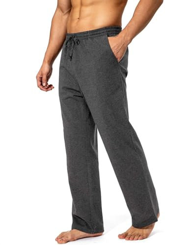 EUHOM Jogginghose Herren Baumwolle Trainingshose Lang Sweathose Atmungsaktiv Freizeithose Sporthose Yogahose Leichte Fitness Hose mit Taschen (Dunkelgrau, M)