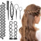 7 Stück Haar-Accessoires, Haarspangen, Zopfwerkzeug, Haarkamm, für Zöpfe, Brautfrisuren