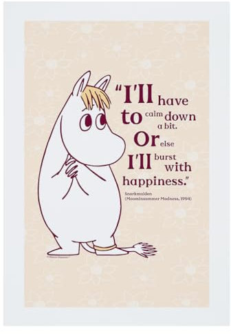 Moomin Poster mit Zitat Happiness Moominsummer Madness Snorkmaide, A3