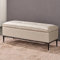 HTDVIG Kunstleder-Bettbank mit Stauraum, Moderne Ottoman-Bank mit Stauraum aus Pu-Leder, gepolsterter Fußhocker, Couchtisch für Wohnzimmer und Schlafzimmer, Beige 100 x 45 x 45 cm (39 x 1