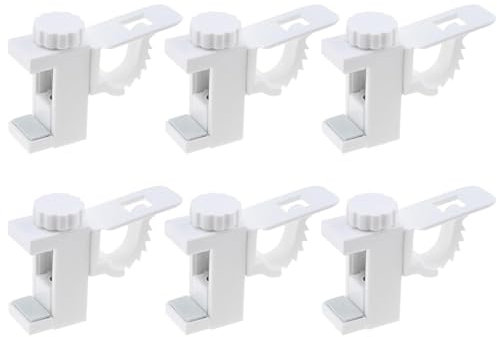 6pcs Barre Transversale Réglable Tringle à Rideaux Stockage De Serviette Crochet, Support Tringle Rideau sans Percage Rotatif, Convient pour de Rideau Ou Armoire