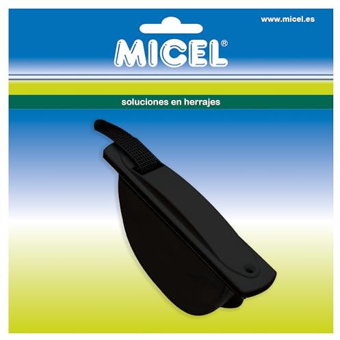 MICEL - 92690 - Recogedor para Persianas de Embutir, Sin Pivote, para Cintas de Persiana de 18 mm, en ABS, acabado Negro, 180 x 30 x 100 mm