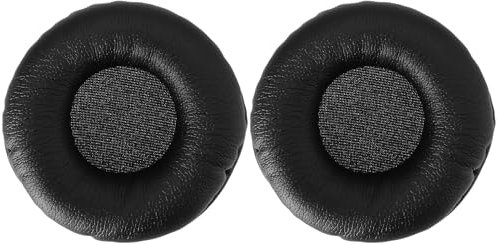 LT Easiyl EIN Paar 50-mm-Ersatz-Kopfhörerpolster aus PU-Leder Kompatibel mit Jabra Pro 9400 9450 9460 9470 Kopfhörern Schwarz