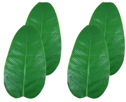 YUPEIUKLI Confezione da 4 Foglie di banano Artificiali per la Decorazione della casa, Fogliame Tropicale, Alto realismo, Materiali robusti