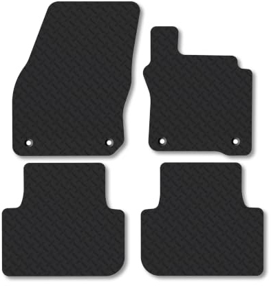 Compatible with VW Tiguan (2024+) 5mm Rubber Car Mats | Heavy Duty Rubber Tailored Fit Floor Mats Full Coverage Durable Waterproof Accessories Easy Clean Anti Slip Made in the UK
