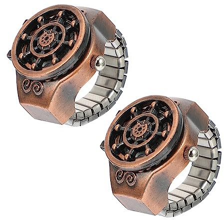 SOIMISS 2St Geisterkopf-Ringuhr fingeruhr Watches Wrist Watch Schmuckuhr smaetwatch Handuhr für Herren Ring entworfene Uhr Frauen schauen zu modischer Uhrenring Mini-Uhr Zinklegierung