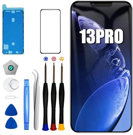DTD Bildschirm für iPhone 13 Pro LCD 6.1 Ersatz für iPhone 13 Pro, Display für iPhone 13 Pro mit Reparaturset, kompatibel mit A2638, A2483, A2636, A2639, A2640