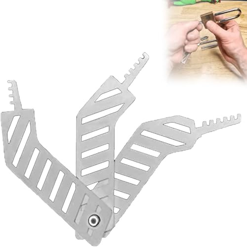 Comb Lock Picks Set, 3-in-1 Portable Stainless Steel Lock Picking Kit, Multifunctional Hand Tool for Firefighters, Emergency and Professional Use