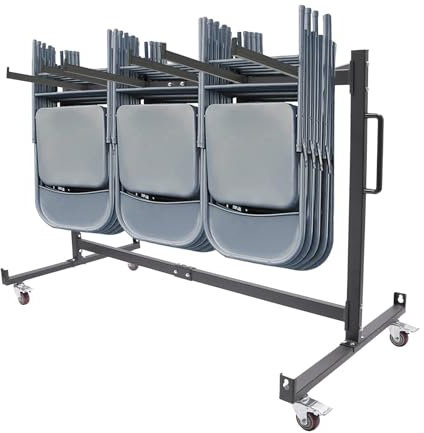 Stuhlwagen Transportwagen Klapptischwagen Lagerregal Stuhlregal Rollwagen Stapelwagen für Konferenzräume Veranstaltungsorte Schulen Kirchen mit 42 Stuhl Kapazität