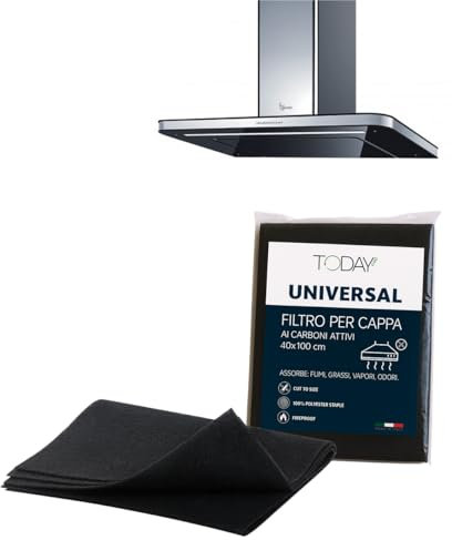 Today – Filtro Universal de Carbón Activo para Campana Extractora 40x100 cm – Recortable, Antiolores y Antihumedad