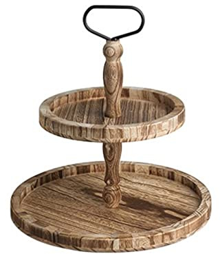 Cake Stand 3 Tier Cake Stand Wooden Tiered Serving Tray Cupcake Tower Creative European-style Dessert Cookie Candy Buffet Holder for Fruit Display Holder Platter (Light Color 3 Tier)