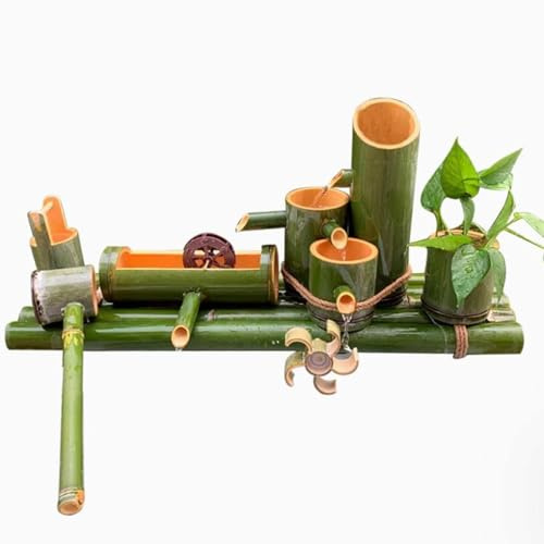 XSDAJSD Fuente Japonesa de bambú Mecedora, Fuente Zen para jardín, Fuente de Agua de bambú, Fuente de Agua para jardín Exterior, Estanque con Cascada para césped, jardín y Patio Trasero (55 cm)