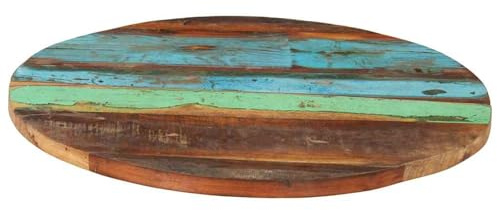 Vopese Tischplatte Rund 60 cm 25-27 mm Altholz Massiv Runde Holztischplatte 286038