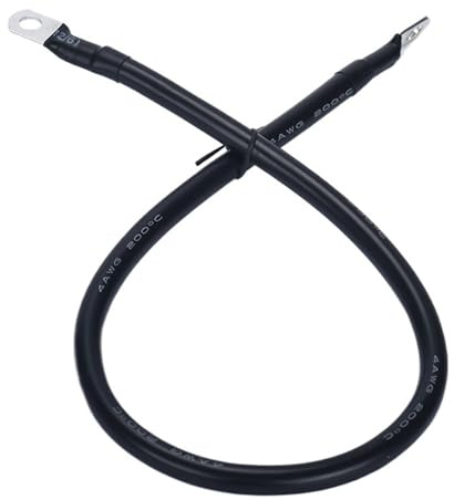 Set di cavi per batteria in morbido silicone ultra spesso, 70 mm2, 95 mm2, 50 mm2, 10 AWG, 00 AWG, 00 AWG, 000 AWG, 000 AWG, filo di collegamento in rame stagnato (nero, 2 AWG, 35 mm2, M8-80 cm di