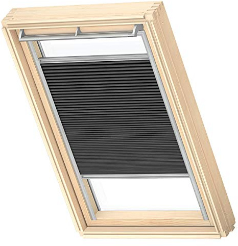 Original VELUX Faltstore Plissee DuoLine Abdunkelung Wabenstruktur FHC U04 1047 / Uni Schwarz passgenau für GGL GPL GHL GTL U04 und 804 mit Aluminium Führungsschienen // FHC U04 1047S