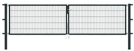Alberts 650414 Doppeltor Flexo mit Zubehör | verschiedene Breiten und Höhen | anthrazit | Breite 400 cm | Höhe 100 cm