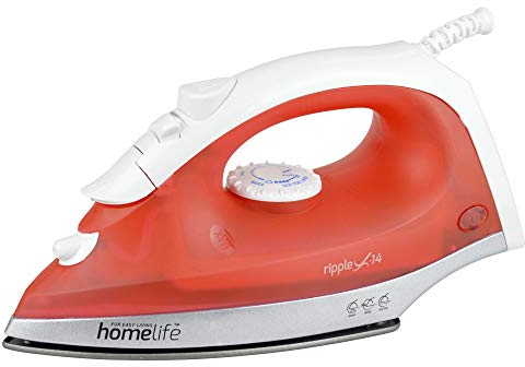 Homelife for easy living Ripple X-14 1200w Steam Iron/Non-stick Soleplate/Steam or Dry Iron/Water Spray/Adjustable Temperature and Steam Control / 2m long cord / E7304 / Red