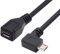 CY - Cavo di prolunga con angolo di 90 gradi verso sinistra, micro USB 2.0, da maschio a femmina, per telefono, 0,5 m