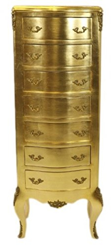 Casa Padrino Barock Kommode Gold mit 7 Schubladen 120 x 45x 35 cm - Antik Stil