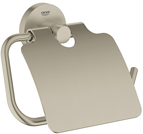 Grohe 40367EN1 | Essentials Support pour Rouleau de Papier Toilet te W/Coque, Nickel Brossé