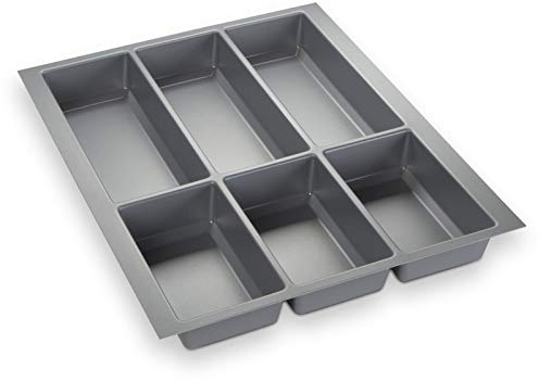 Orga-Box® IV UNIVERSAL Besteckeinsatz Besteckkasten silbergrau für 45er Schublade (473,5 x 376 mm)