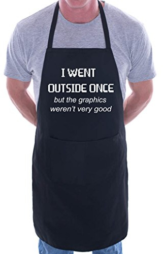 Print4U I went Outside Once Gamer BBQ Cooking Funny Novelty Apron