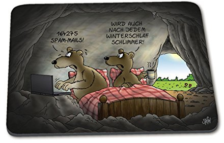Uli Stein Mauspad Winterschlaf/Spam Mails Mousepad