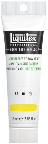 Liquitex 1045889 Professional Heavy Body Acrylfarbe in Künstlerqualität mit ausgezeichneter Lichtechtheit in buttriger Konsistenz, 59ml Tube - Kadmiumfrei Gelb hell