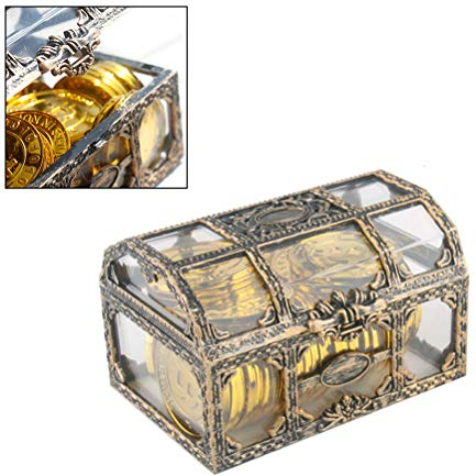 Gutyan Schatzkiste Kunststoff transparent Tolle Schatztruhen für Geburtstag Hochzeit Box Truhe Kiste für kleine und große Piraten Schmuck Aufbewahrungsbox Veranstalter