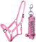 QHP Halfter-Set Beginner Halfter + Führstrick Karabinerhaken verstellbar (Minishetty, Flamingo pink)