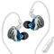 KZ ZAX 1DD 7BA HIFI Auricolari in ear monitor per musicisti, con driver ibrido in metallo, con cavo rimovibile, con microfono, colore blu