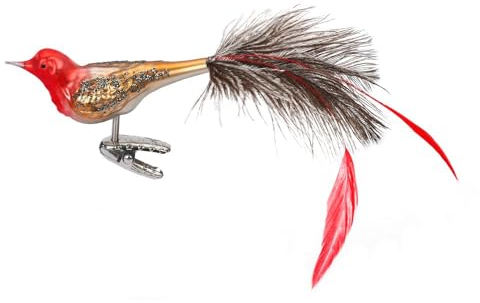 Inge Glas - Christbaumschmuck, Baumschmuck - Vogel - Distelfink - 8,5 cm - mundgeblasenes Glas