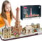 CubicFun 3D Puzzle Paris, France LED CityLine Eiffelturm, Notre Dame de Paris, Louvre, Arc de Triomphe-Deko-Kits und Souvenirgeschenk, 115 Stück