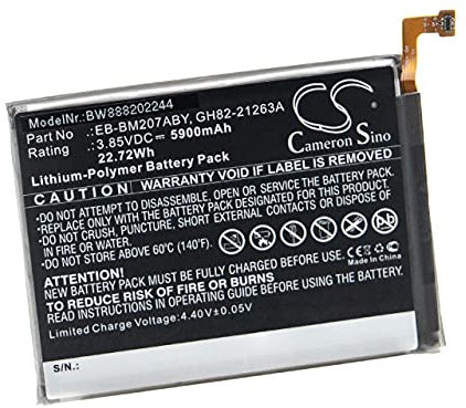 vhbw Akku kompatibel mit Samsung Galaxy M30s Handy Smartphone Telefon (5900mAh, 3,85V, Li-Polymer)
