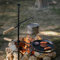 Verstellbarer Schwenkbarer Lagerfeuer-Grill, robuster Grill, Stahlrost, HZGAMER über Feuerstelle, Campinggrill für Outdoor-Grill über offenem Feuer