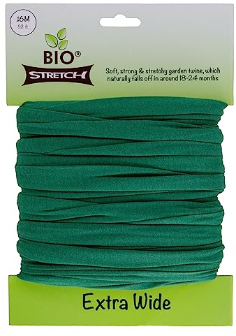 Biostretch Extra Breite Weiche Garten-Pflanzenbinder – Starke und Dehnbare Unterstützung für Große Pflanzen und Junge Bäume – Zuschneidbare Baumbinder für Heim- und Profigärtner (16m / Grün)