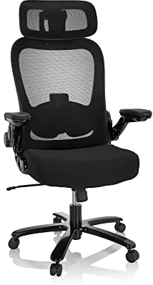 hjh OFFICE XXL Drehstuhl bis 220 kg belastbar Instructor SW I PRO Stuhl Schwerlast Bürostuhl Stoff/Netz Schwarz 691007