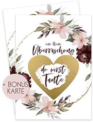 HIMMEL.HERZ.PAPIER Du wirst Tante - Ihr werdet Tante und Onkel - Tante Onkel Geschenk - Du wirst Tante Geschenk - Bordeaux