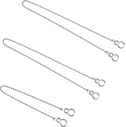 Cadena de Bola de Fregadero Lavabo,Cadena de Tapón de Tipo de Bola,Cadena de Tope de Fregadero de Bañera,Cadena de Tapón de Bañera Reemplazo de Acero Inoxidable con Ganchos,para Cocina o Baño,3 Piezas
