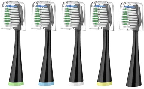 Ersatz-Zahnbürstenköpfe für Waterpik Complete Care 5.0/9.0 (CC-01/WP-862), 4 Stück, Schwarz, 02