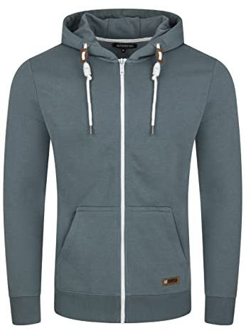 riverso Sweatjacke Herren mit Kapuze Reißverschluss Regular Fit RIVThilo Kapuzenjacke Blau 3XL, Größe:3XL, Farbe:Turbid Blue
